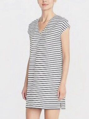 J. Crew Women's Coastal Boxy Nautical Striped Short Sleeve Mini Dress Sz Small
